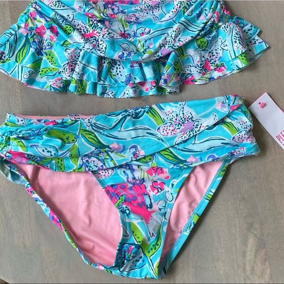 Lilly Pulitzer lagoon sarong hipster bottoms 2 NWT - Picture 3 of 6